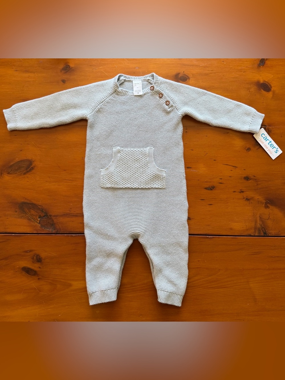 NWT Carter’s Baby 6M Neutral Knit Romper | Gray One Piece